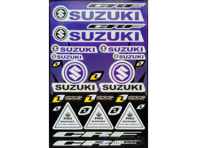 Наклейки виниловые на мотоцикл лист 50*30 см (А3) B044 Suzuki blue